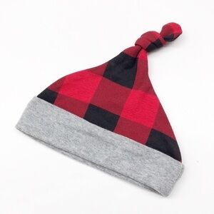 Joe Fresh red/black plaid baby hat